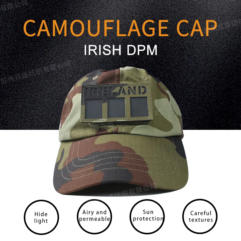 

Ronson IRISH DPM Camouflage Baseball Cap NYCO Nylon Cotton Breathable Waterproof Unisex Adjustable All-Season Outdoor Tactical