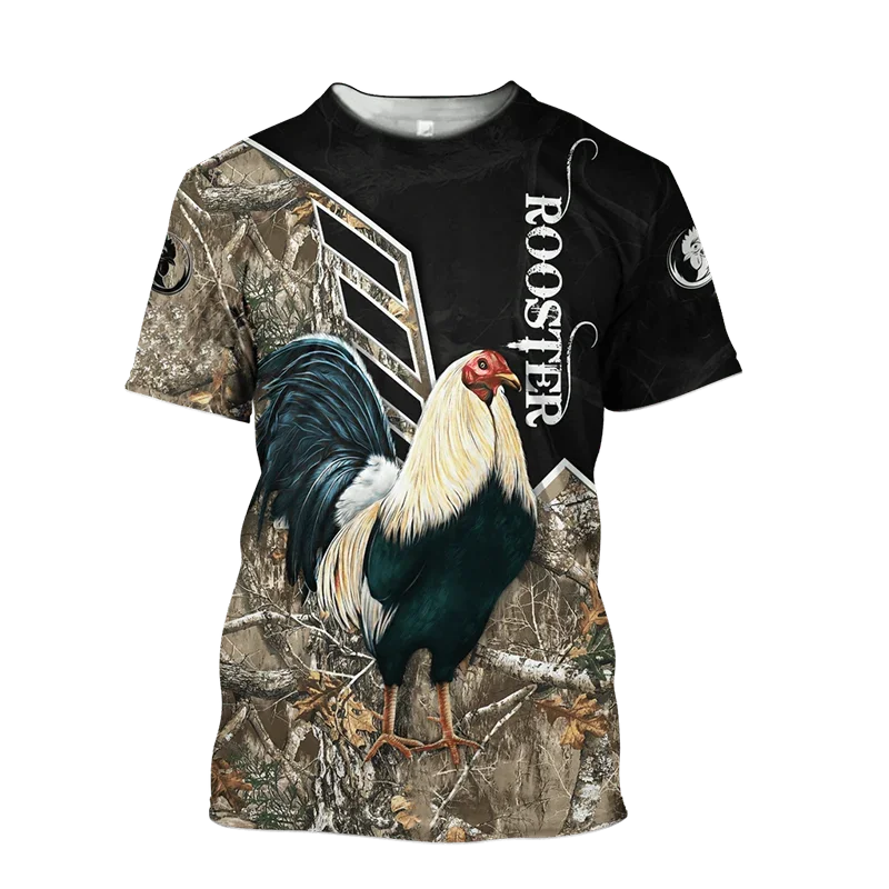 Fighting Rooster 3D Print O-Neck T-shirt Men Pullover Casual Short Sleeve T Shirt Fashion Streetwear Harajuku Unisex Clothes view 3