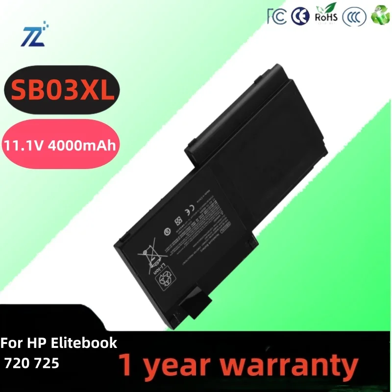 Batería de fábrica para ordenador portátil HP Elitebook, 11,4 V, 46Wh, SB03, SB03XL, 720, 725, G1, G2, 820, 825, G1, G2, Series Notebook