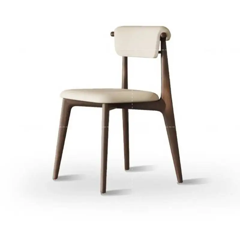 Faux Leather Designer Dining Chairs Stylish Beige Foldable Living Room Dining Chairs Accent Kitchen Sillas De Comedor Furniture