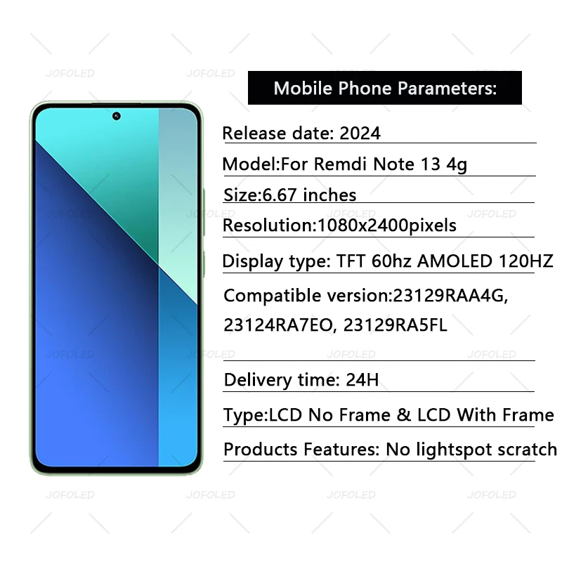 Pantalla AMOLED para Xiaomi Redmi Note 13 4G, LCD con táctil y digitalizador, pieza de repuesto para Redmi Note 13 4G 2