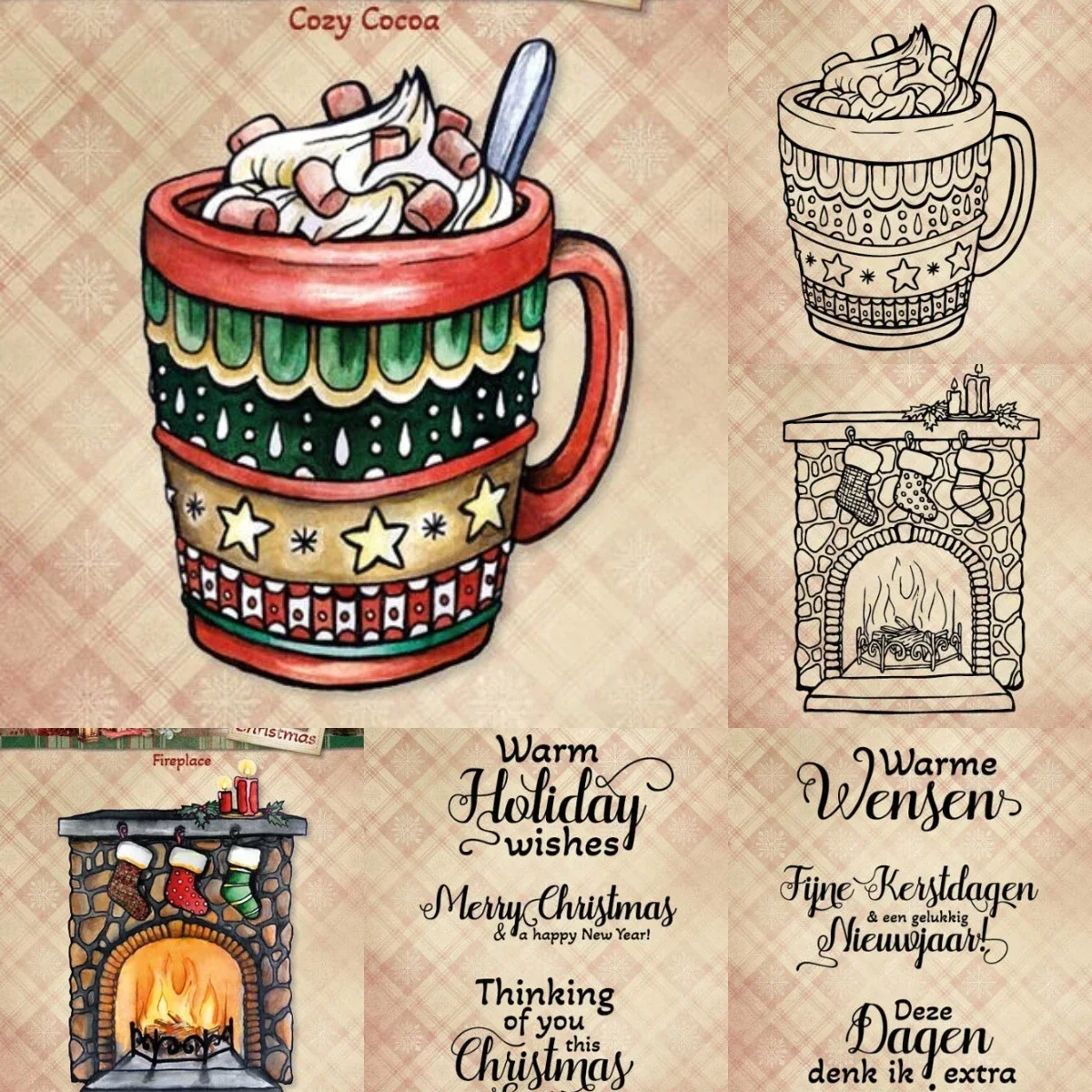 Cottage Christmas - Clear Stamps - Fireplace For Scrapbook Diary Decoration Embossing Template DIY Greeting Card Handmade