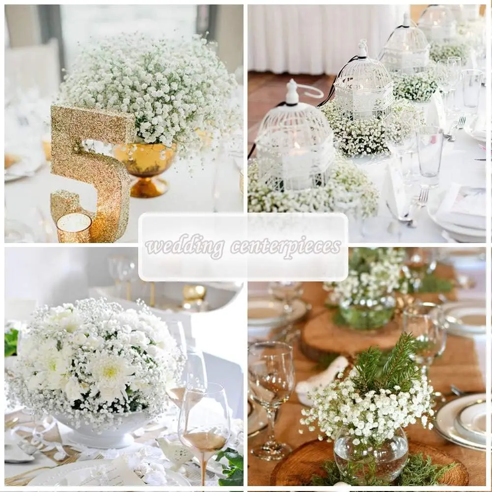 100g White Gypsophila BouquetBaby's Breath Bouquets Perfect for Weddings & Home Decor, Bohemian Style, No Power Needed