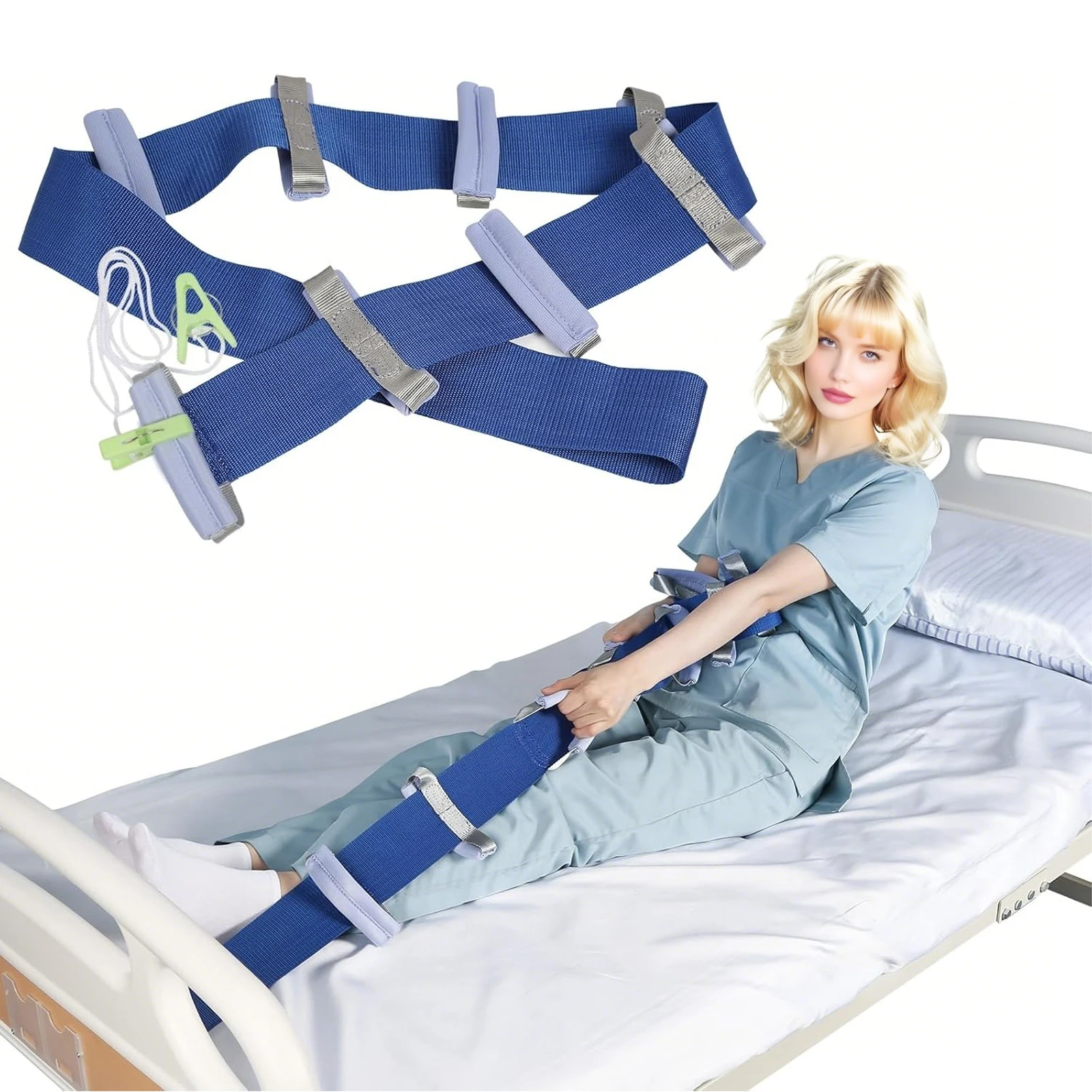 Ehucon Bed Ladder Assist Strap with Handle,Secure Patient Lift Belt Mobility Aid,Bed Pull Up Strap for Elderly Disabled Patients