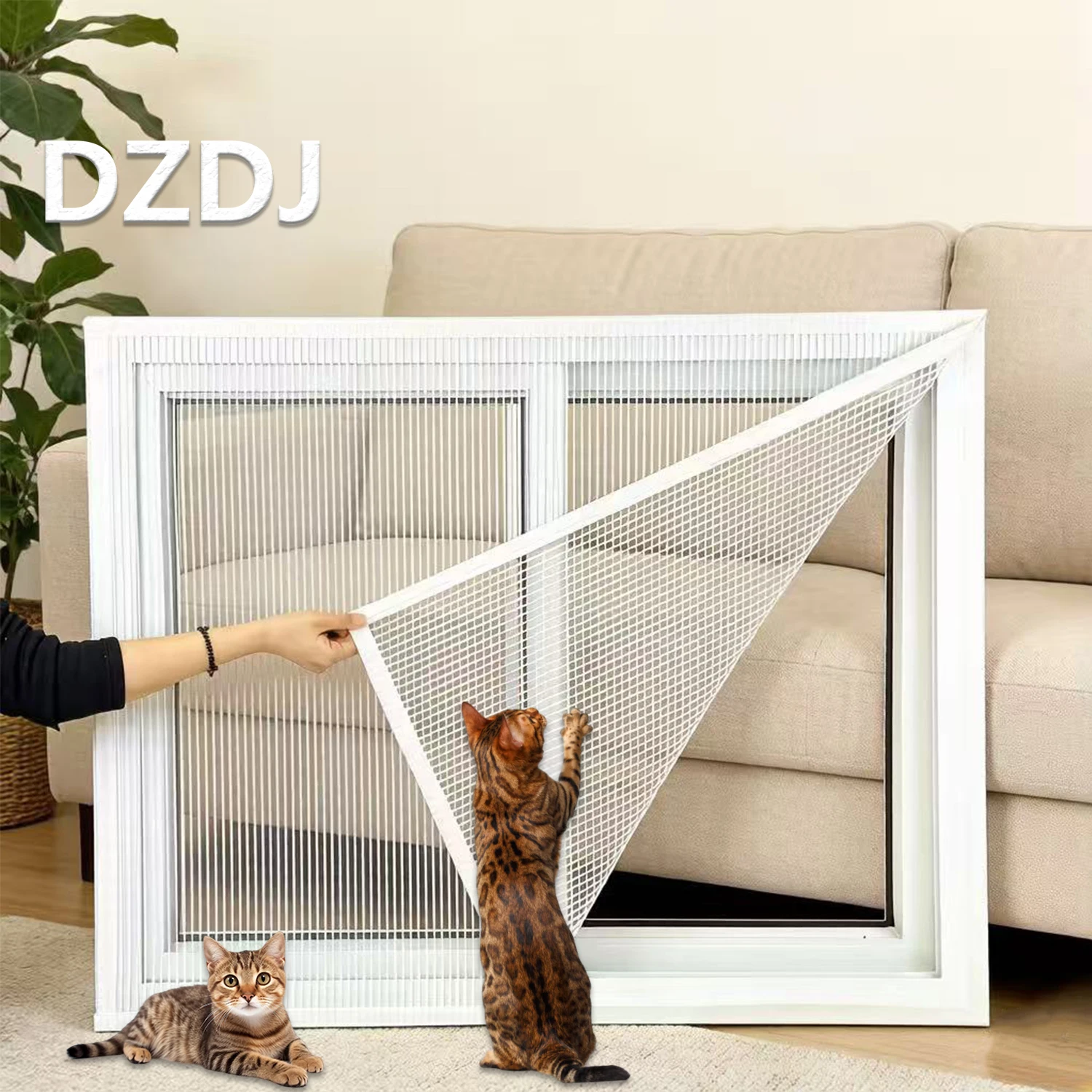 Mosquiteras Para Ventana，Self-Adhesive Mosquito Nets，Curtains and Window Treatments，Easy to Install，Household Moustiquaire
