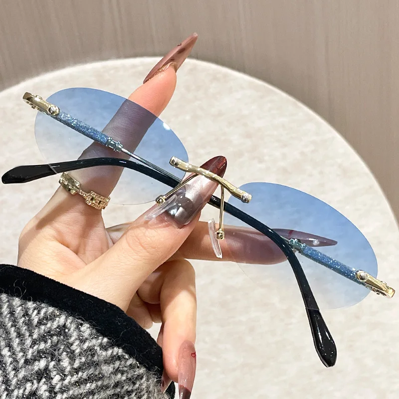 

New Fashion Oval Sunglasses Men Women Punk Cool Shades Retro Metal Driving Sun Glasses Ins Favor Sweet Eyewear UV400 Glasses