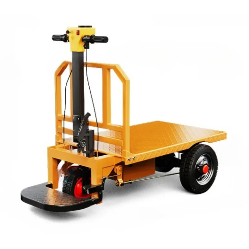 Electric flatbed truck warehouse hand push brick cargo transport truck