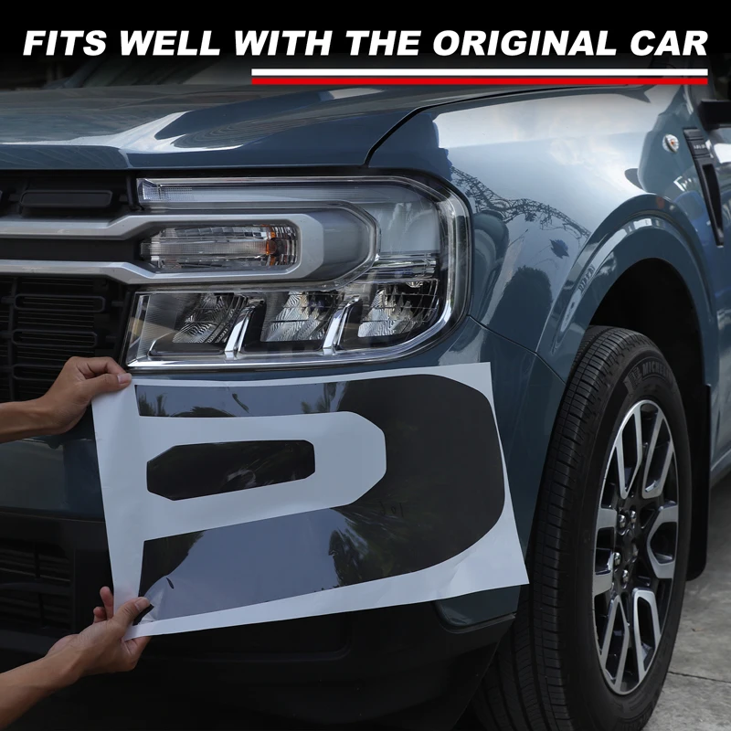 بولي كلوريد الفينيل سيارة الجبهة العلوي ضوء فيلم الكسوة ملصق واقية لفورد مافريك 2022 2023 2024 2025 اكسسوارات السيارات #3