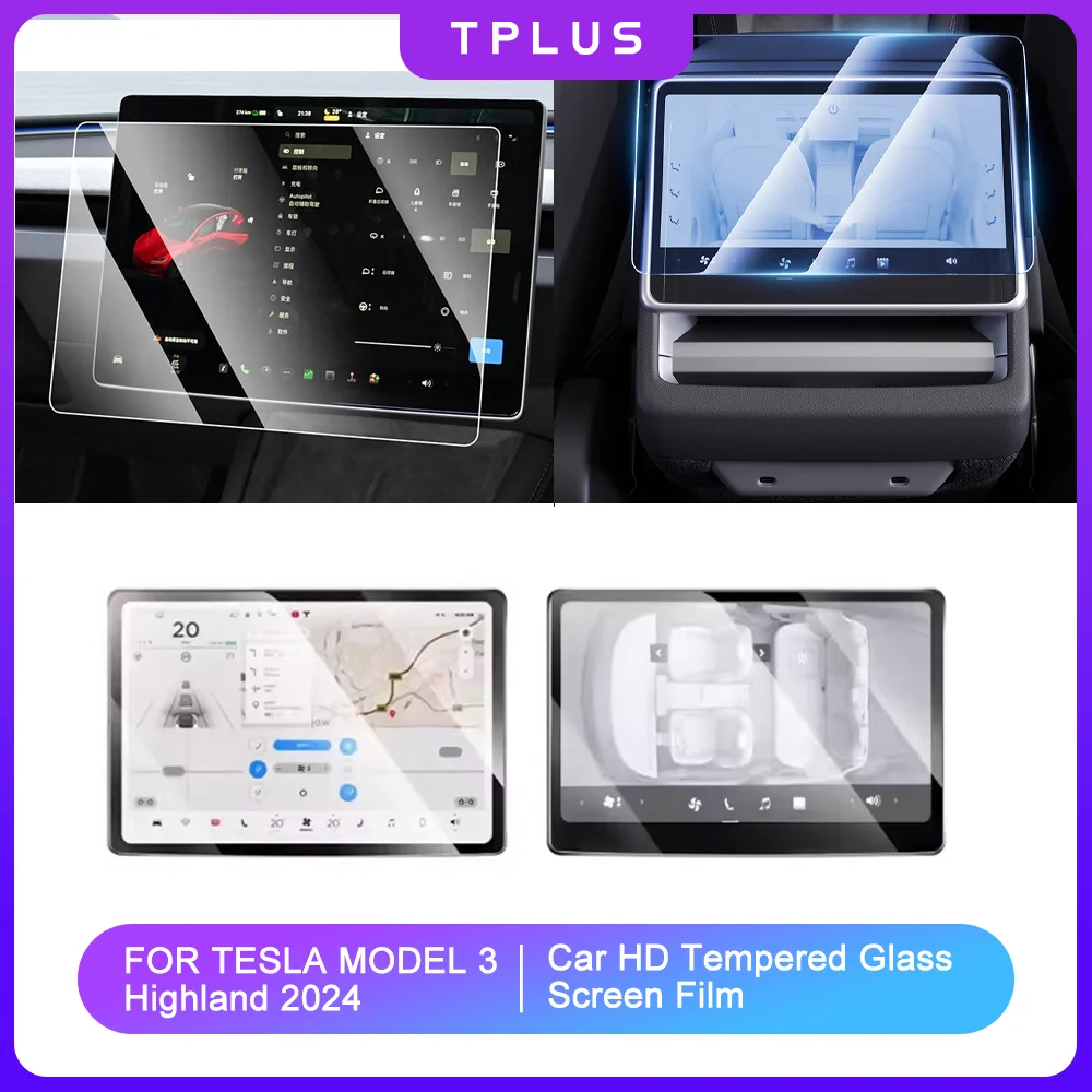 For Model3 HD Tempered Glass Screen Film For Tesla Model 3 2024 Highland Center Console Display Protector Interior Accessories