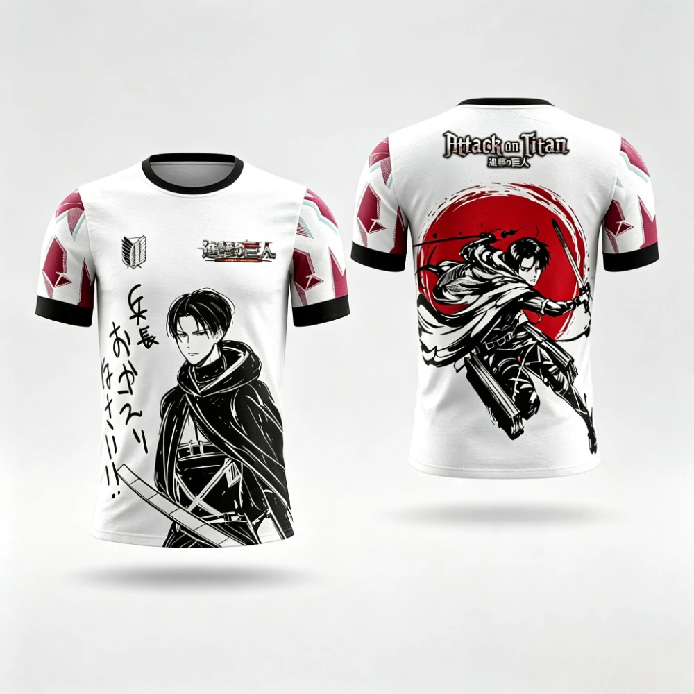 2026 New Japanese Anime Football Jersey Attack on Titan Men Women Summer Sports Top Attack on Titan Quick Dry Sport 3D T-shirt