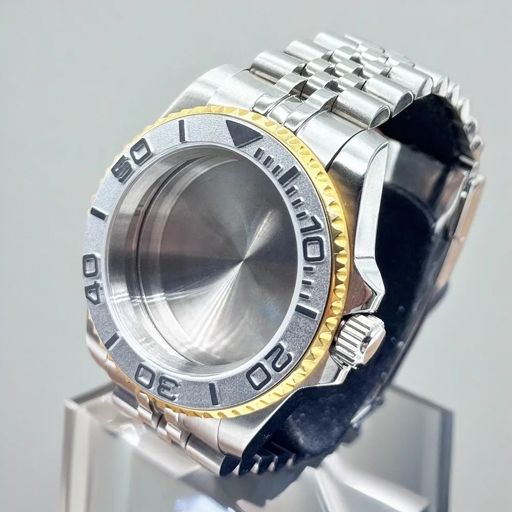 28.5 مللي متر الطلب NH34 NH35 NH36 NH38 NH39 NH70 حركة SilverGold ساعة صندوق الفرعية GMT الألومنيوم الحافة الياقوت 40 مللي متر