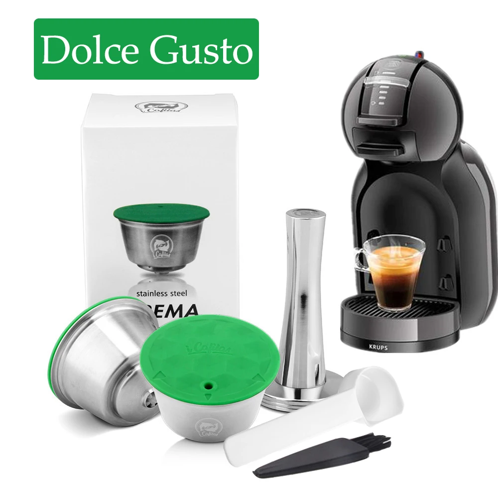 STAINLESS STEEL Metal Reusable 1pcs Dolce Gusto Capsule Silicone Cover Fit Dolce Gusto Coffee Machine Refillable Coffee Basket