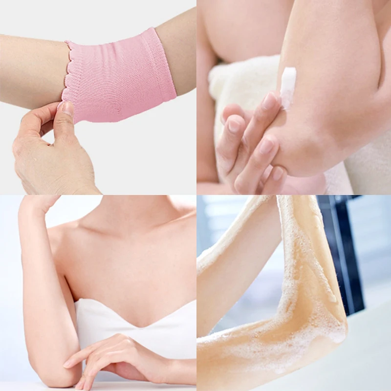 1Pairs Elbow Joint Arm Sleeve Gel Moisturizing Cover Breathable Dry Skin Moisturizing Elastic Elbow Protector Cover For SPA Home