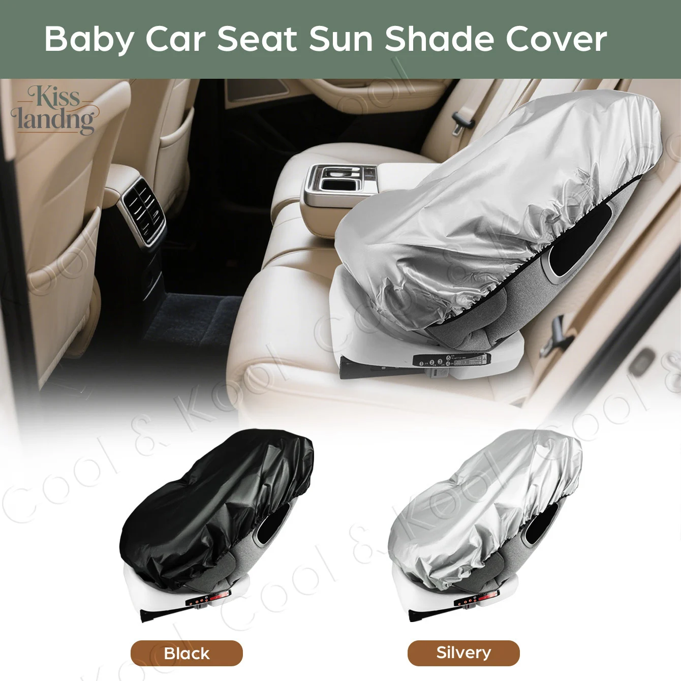Black Style Universal Infant Car Sun Shade, Covers UV Rays & Reduces Heat for Safer, Cooler Rides
