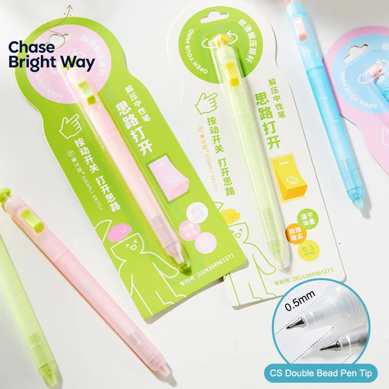 Relax Switch Pen For Exam Prep - Fidget Clicker Gel Pen 0.5mm Smooth Writing, Anti-Anxiety Study Tool For School Students Office view 2