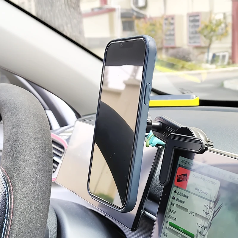 Suitable for Tesla, BYD, ATTO3, Dolphin Seal, car mounted  screen holder, Magsafe, rotating mobile phone stand magnetic bracket