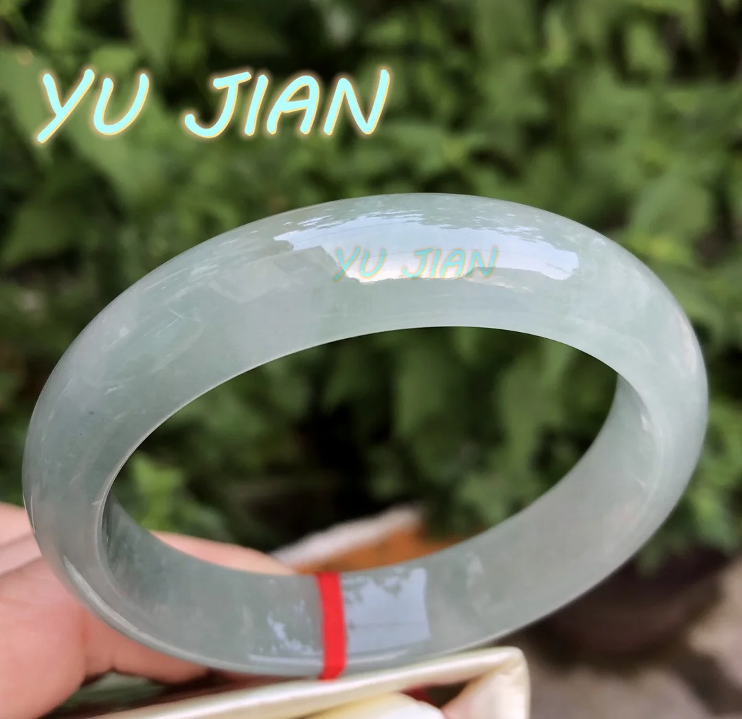 New Natural Ice Glutinous Flat Strip Jadeite Bangles Fashion Exquisite Elegant Quality Jade Bracelet Handring Fine Jewellry