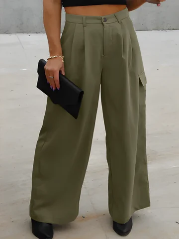 Lady's Elegant Pencil Pants with Pockets