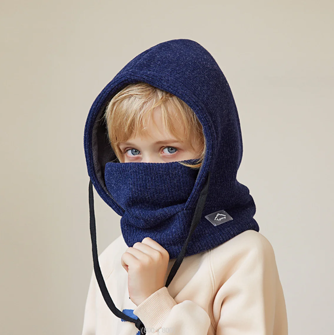 Gorro con capucha para niño y niña, pasamontañas, bufanda, máscara facial, felpa, acolchado, cálido, gorro con orejeras, Invierno