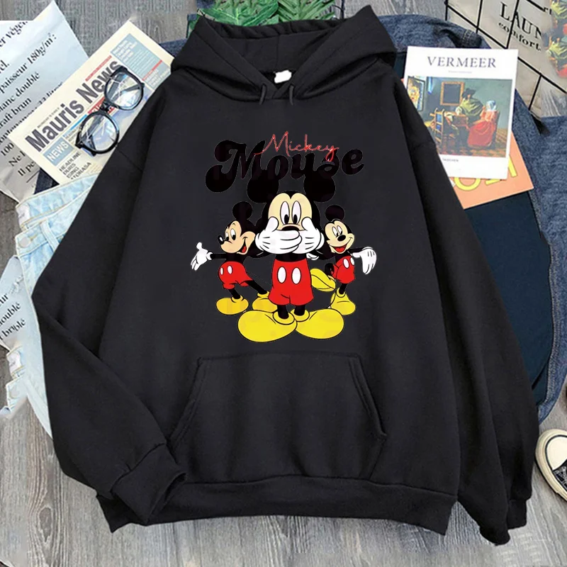 Creative Design disney duck Mickey graphic Women\'s hoodies casual Long Sleeved Sweatshirt New Fashion Harajuku pullovers tops