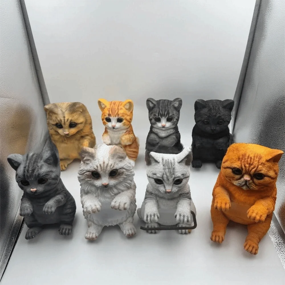 

3D Cat Shape Cat Toilet Paper Holder Simple Installation Realistic Wall Mounted Roll Rack Multifunctional Space Saving