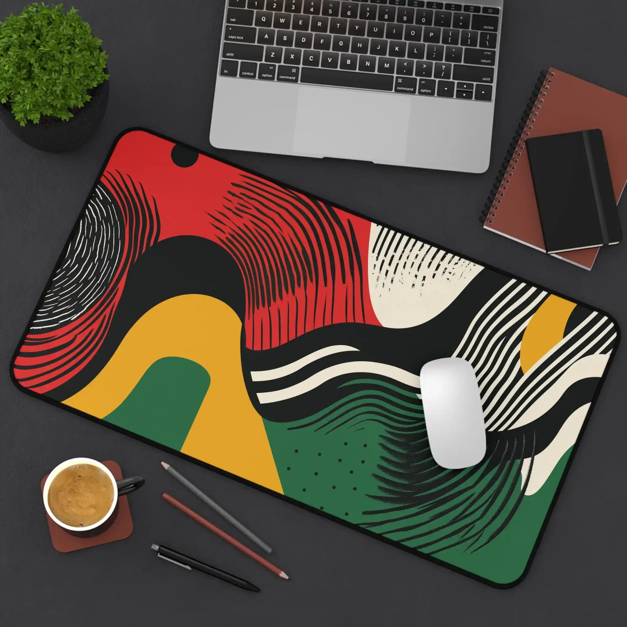 Abstract Art Mousepad,colorful Retro Deskmat, Geometric Pattern Deskmat,modern Aesthetic Gaming Mousepad,unique Office Accessory