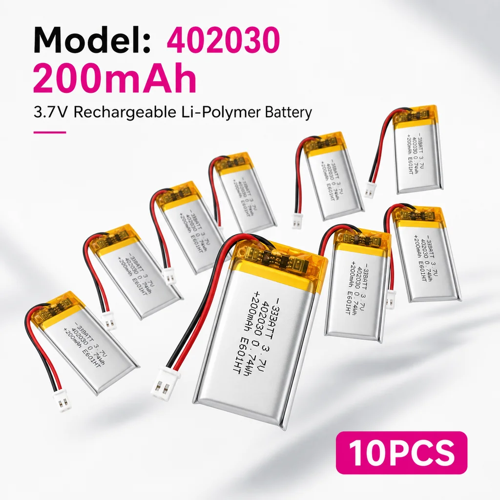 Lithium Polymer Battery 402030 3.7V 200mAh Replacement Cell for GPS Smart Bracelet Voice Recorder Webcam PC