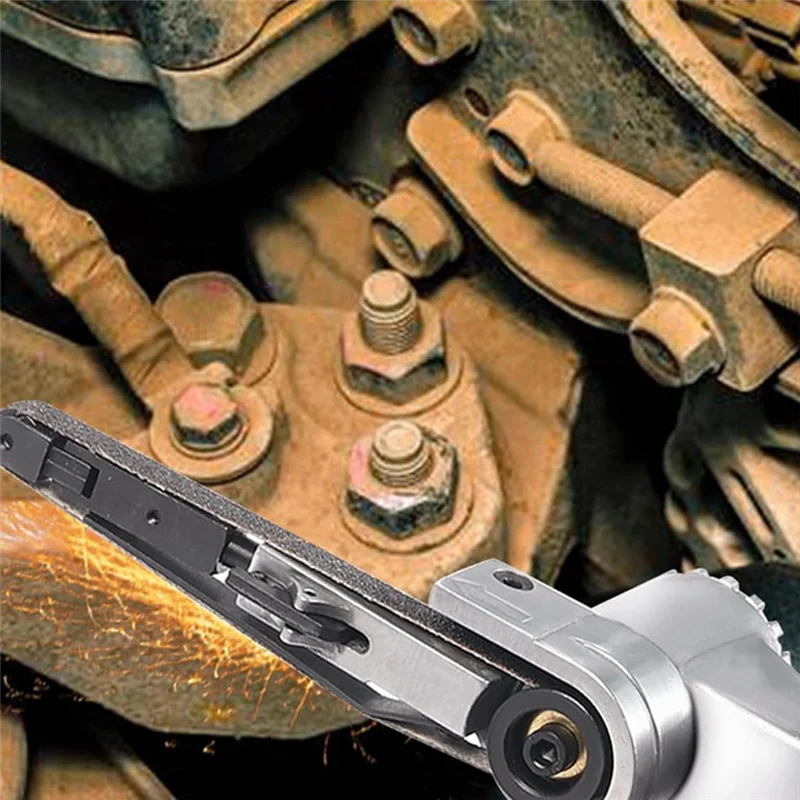 Szlifierka taśmowa pneumatyczna A79I z taśmą szlifierską 3/8 x 13 cali (grubość ziarnienia 60, 80, 120) do obróbki metalu i drewna.