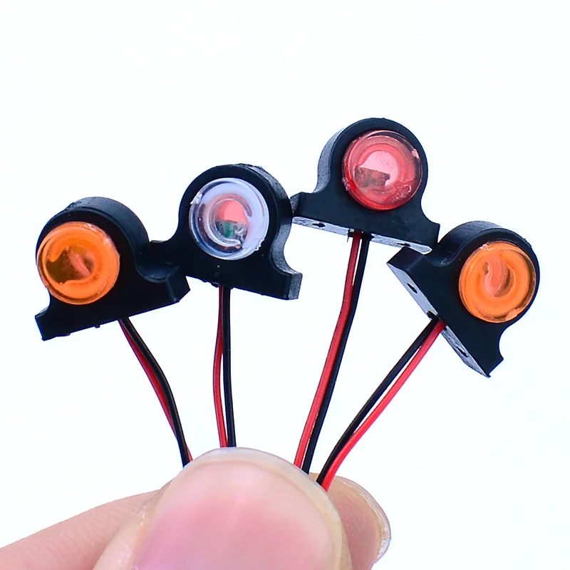 2pcs LED 2 색 위치 조명 사이드 램프 1/14 Tamiya RC 덤프 트럭 티퍼 SCANIA 770S VOLVO BENZ MAN TGX Car 장식