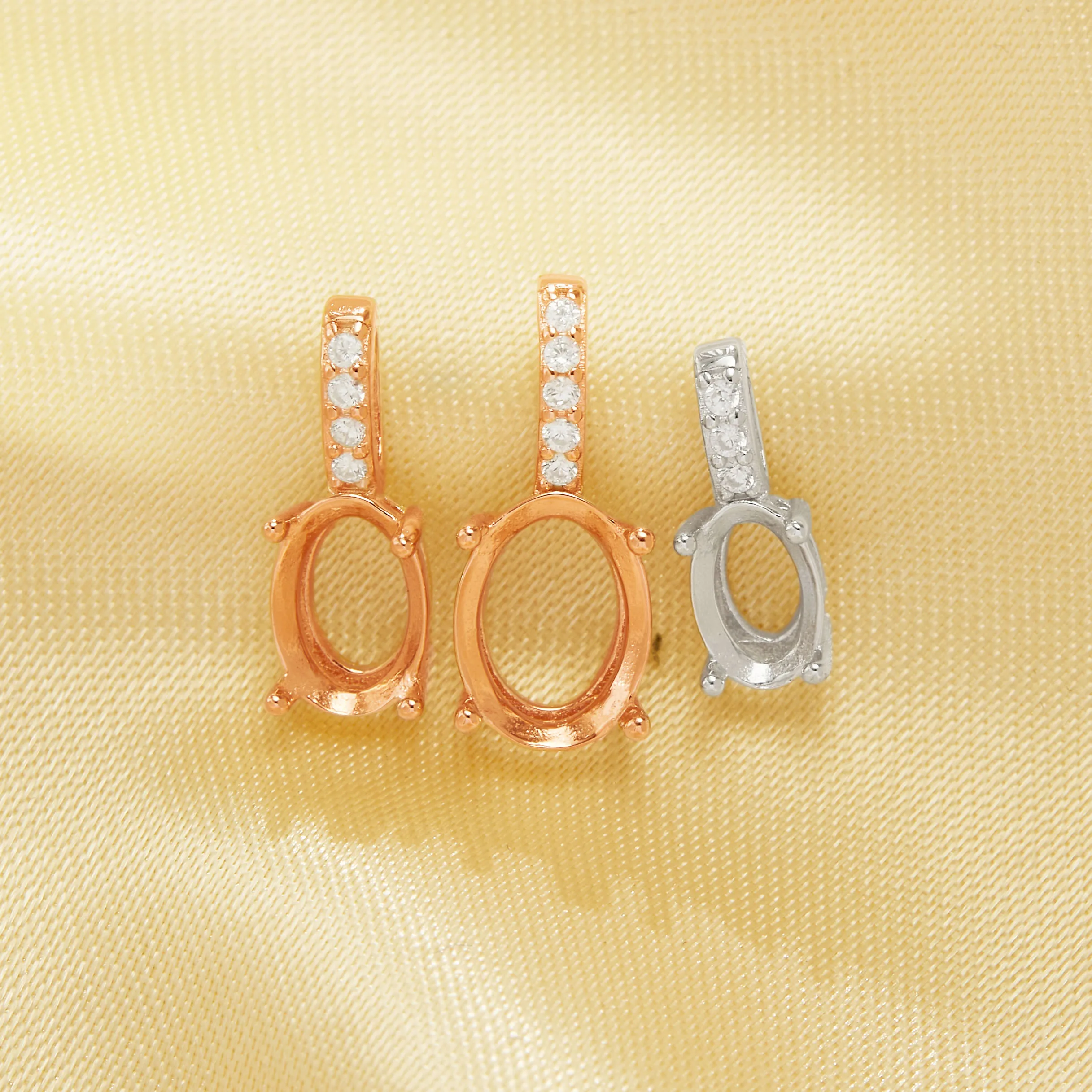 타원형 프롱 펜던트 베젤 설정, 솔리드 925 스털링  - Bezels Set Pendant 리뷰 및 가격