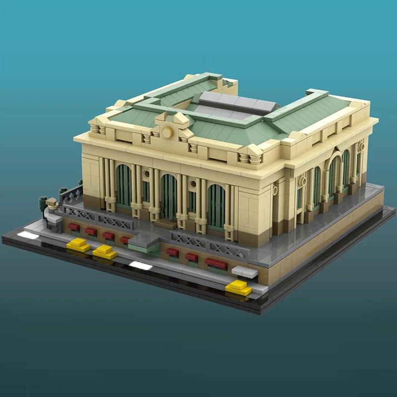 1260 pièces de construction modulaires personnalisables Grand Central Terminal MOC, jouet créatif DIY pour enfants, cadeau d'anniversaire pour garçons