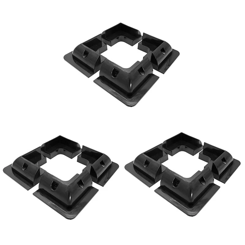 12Pcs RV Solar Panel Mounting Brackets Black Drill-Free Corner Bracket Support For RV Boat Caravans