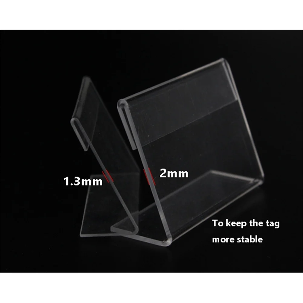 6*9cm 20 Pcs Table Top Card Display Stand Clear Acrylic Sign Holder Price Tag Frame Display Table Card Stand Holder Label Frame