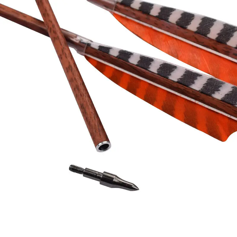 

30inch Feather Carbon Arrows Wood Camo Shaft SP400 Traditional Bow Shooting
