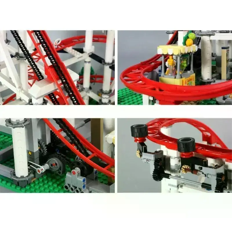 4619PCS With Motor Big Roller Coaster Compatible 15039 18003 15039  Model Building 10261 Blocks Bricks Kid Birthday10303  gifts