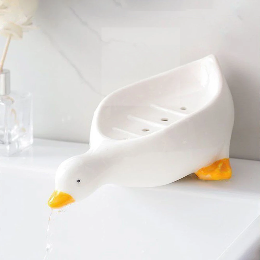 Duck Soap Tray Self-Draining Rack – Cute Cartoon Animal Design, Keeps Soap Dry & Tidy for Shower, Bathtub & Sink - view 5