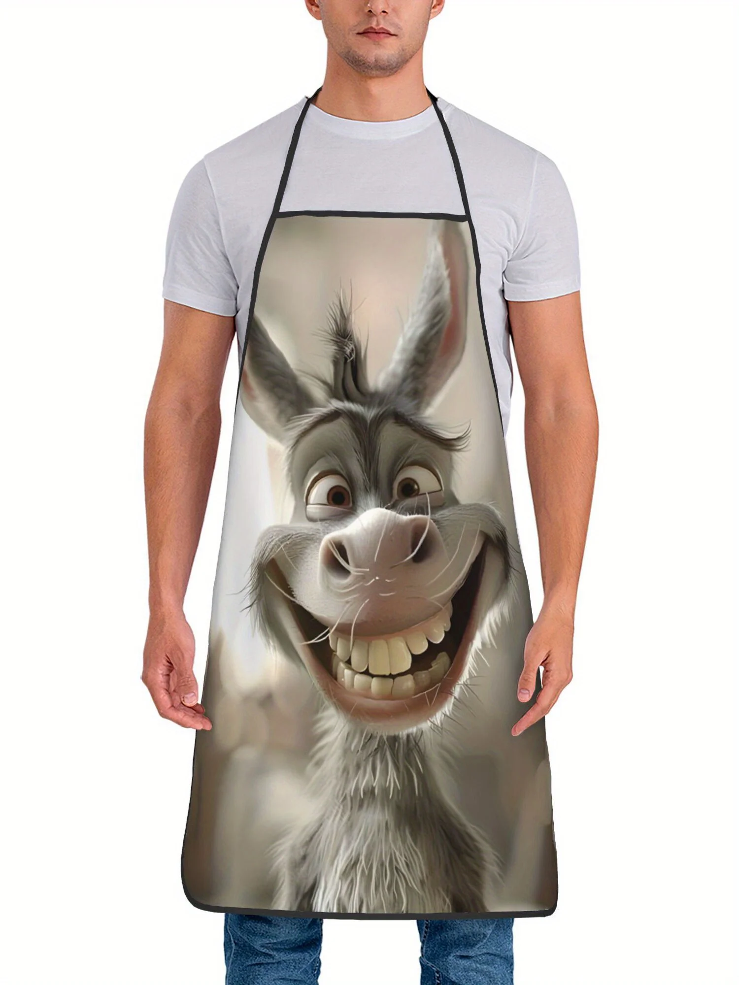 1 Piece of Fun Animal-Themed Apron, Cute and Humorous Donkey Retro Design Apron, Unisex, Perfect for Crafting, Baking, Painting, Kitchen and Household Cleaning, Home Cooking, Chef, Waiter, Cafe, and Barbecue Restaurant Aprons, 21.7× 28.7inch , Perfect Holiday Gift Idea for Family and Friends