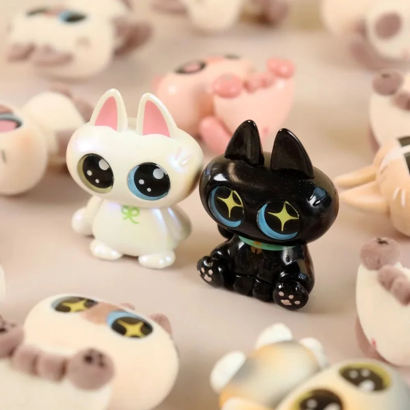 Azukisan Moe Azukisan Series Siamese Cat Bean Paste Mini Anime Figures Flocking Little Doll Ver1 Collection Decoration Model Toy