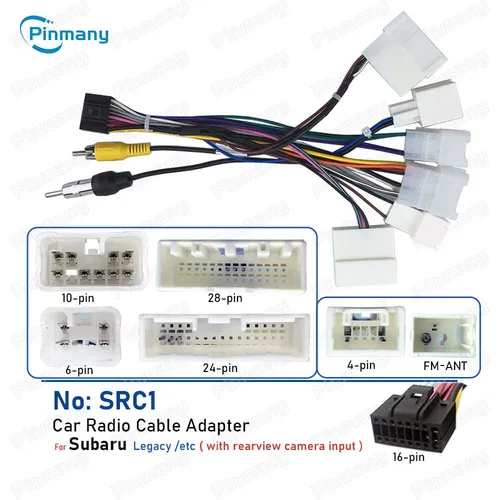 Imagen 2 del producto Cable de Radio para coche, adaptador de arnés de cables de alimentación de 16 pines con Cvbs para Subaru Legacy Outback Forester XV Baja Forester XS Impreza WRX