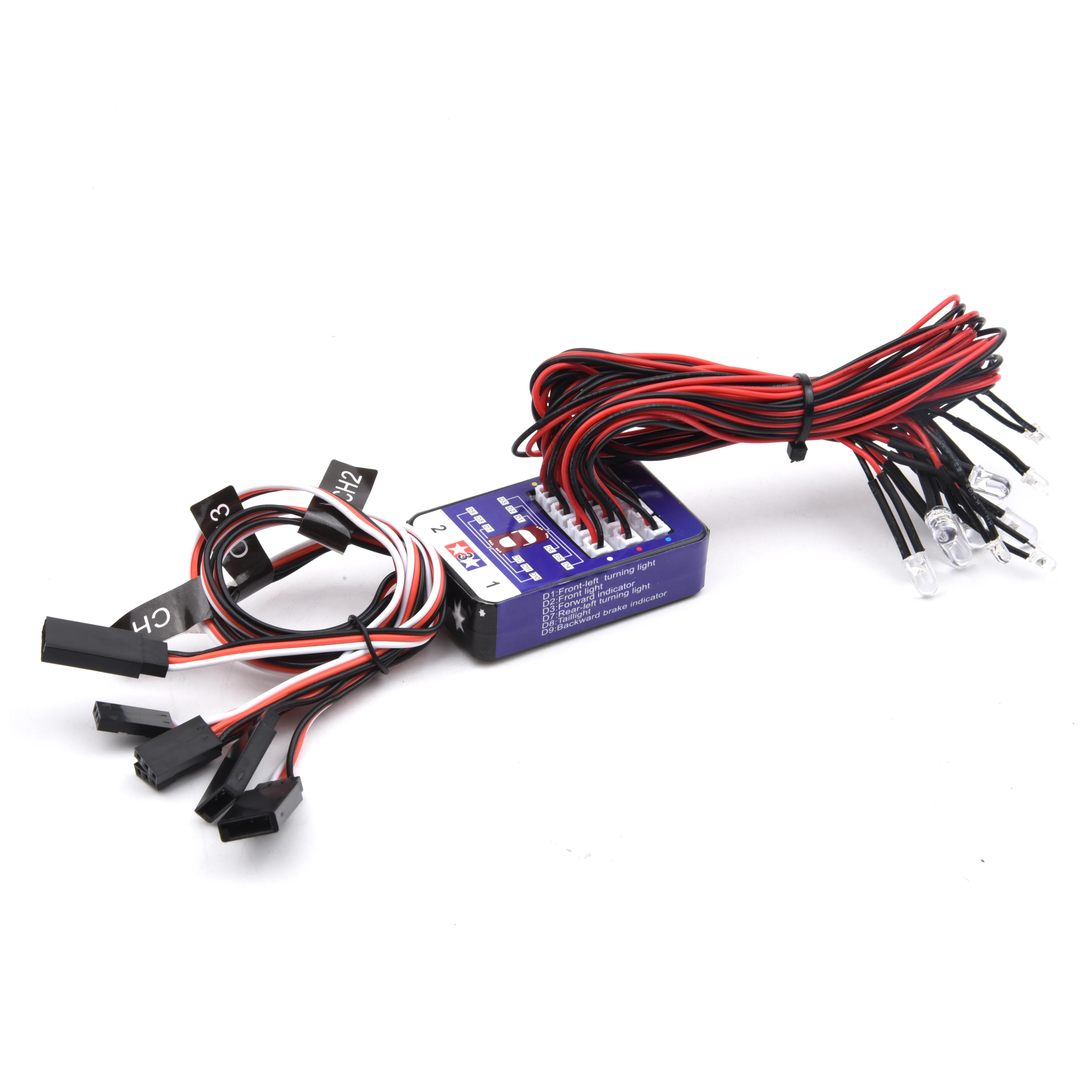 Simulation Steering Brake Flash Light 12 LED Lighting Kit for 1/10 Scale Models RC Car Yokomo Tamiya HSP HPI AXIAL RC4WD TRX