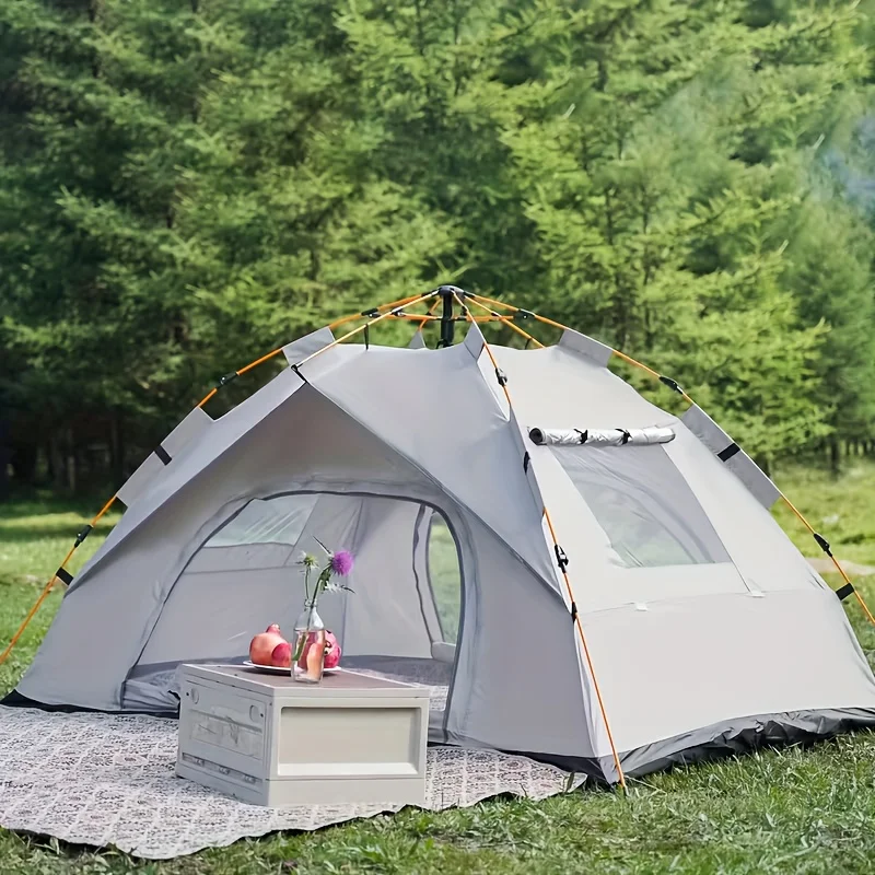 

3 Seconds Quick Open Automatic Pop-up Tent | With Fiberglass Poles, Oxford Cloth, All-season Zip Closure, Suitable for Hiking,