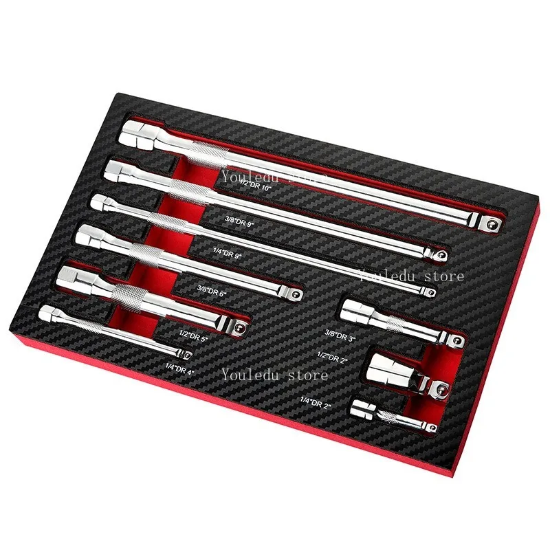 

9 шт. 1/2 3/8 1/4 дюйма, втулка удлинителя с шаровой головкой, подходит для аксессуаров с храповым механизмом, хромованадиевая сталь