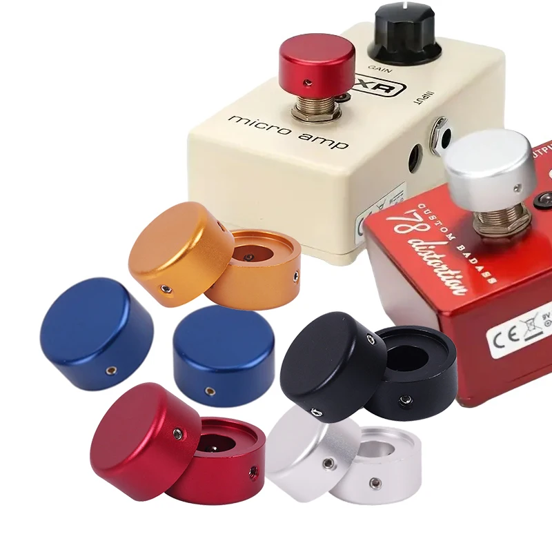 Tampas de pedal de guitarra efetora, 2 peças, interruptor de pedal, pedal efetor, capa de almofada, peças de ferramentas de alumínio, acessórios de botão