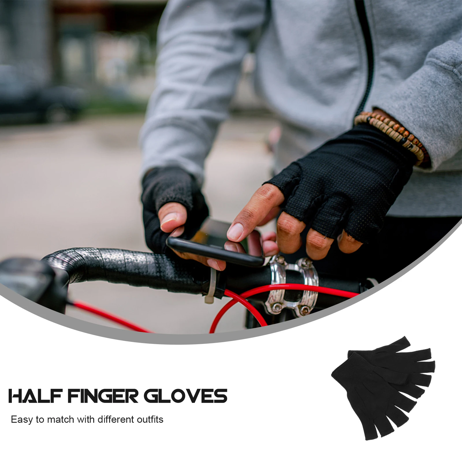 

Stylish Uv Protection Half Finger Gloves For Multiple Outfits Driving Cycling Climbing Riding Outdoor Protection