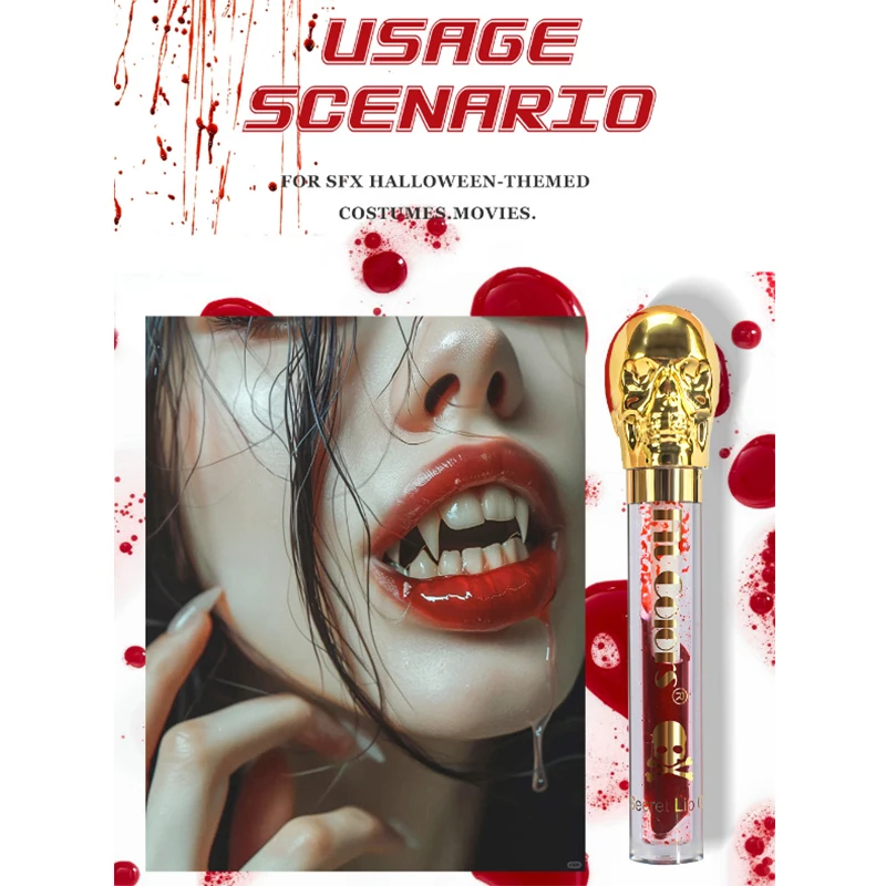 Langdurige Hydraterende Vampier Lipgloss Halloween Thema Lipglazuur Waterdichte Waterspiegel Lippenstift Europese Stijl Make-Up