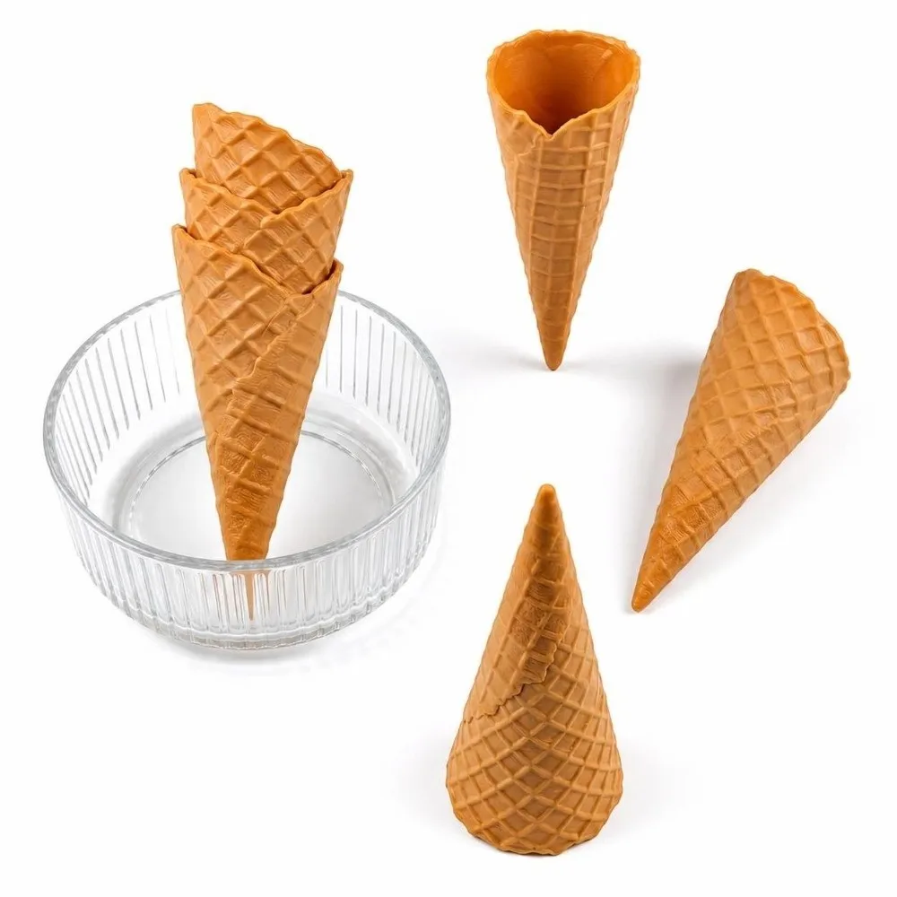 5.1 Inch Simulation Ice Cream Cone Classic Retro Ice Cream Cone Model Yellow Simulation Realistic Ice Cream Crispy