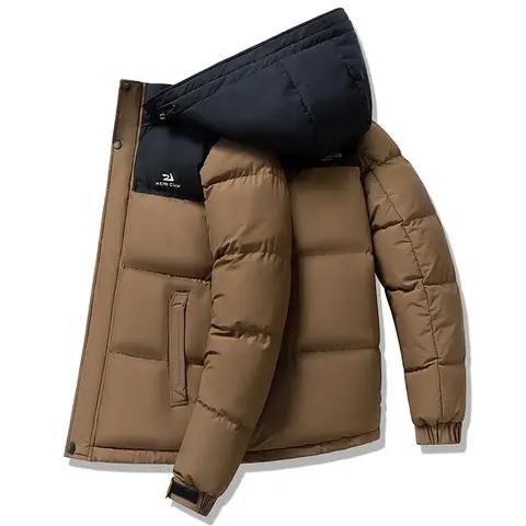 Vinter Herr Vattentät Vindtät Casual Jacka Herr Puffer Hooded Modejacka Man Utomhus Lös Tjock Jacka Vindjacka Parka 6 best sales pufferjacka herr - №4