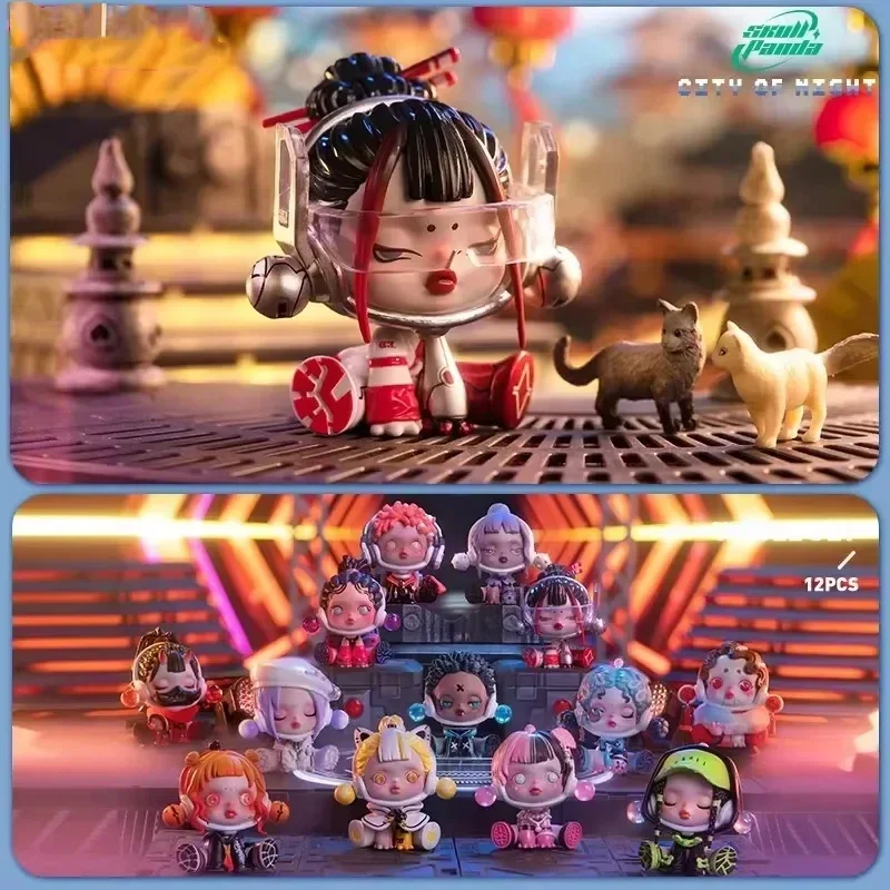 

Original Skullpanda City of Night Series Blind Box Guess Bag Mystery Box Toys Doll Cute Anime Figure Ornaments Gift Collection