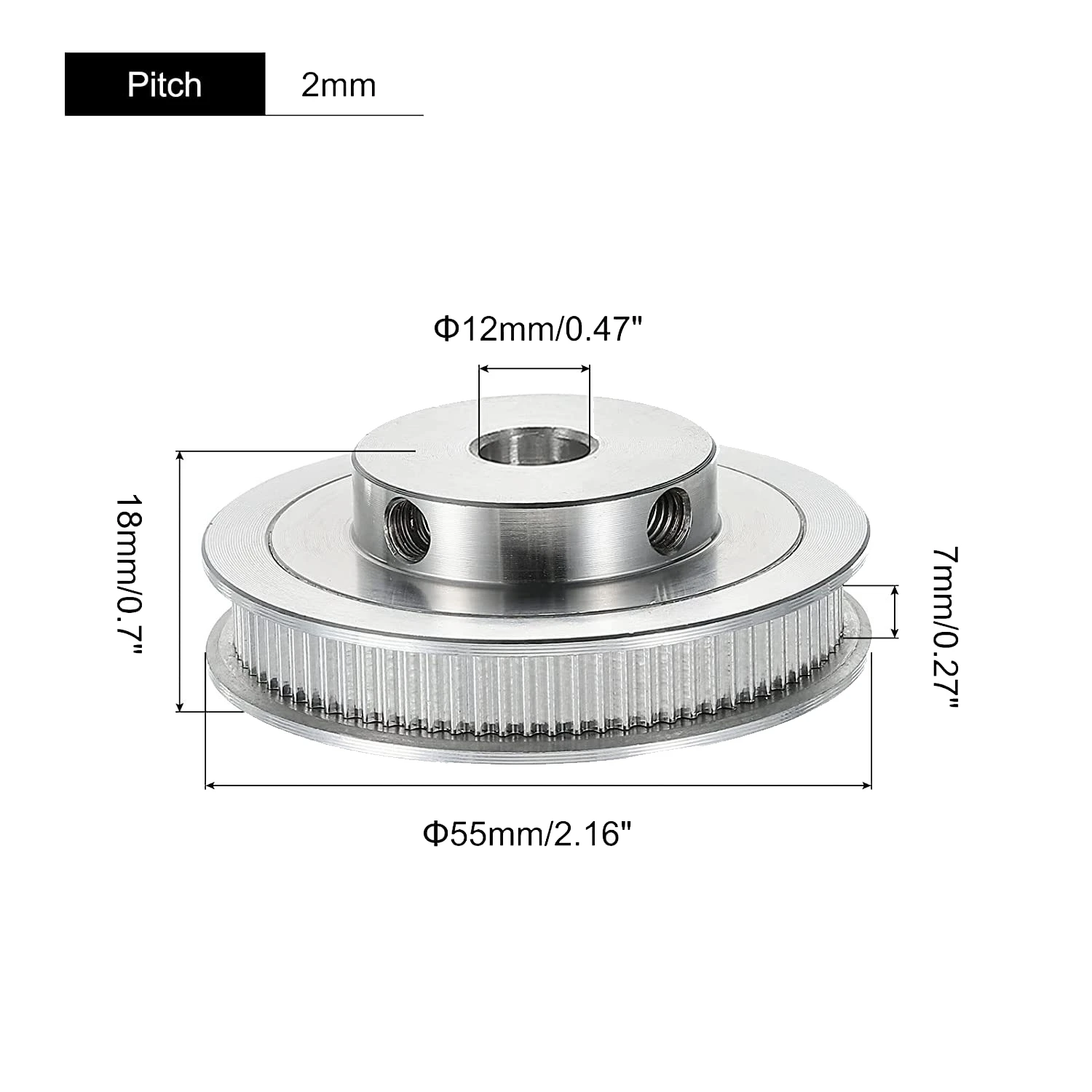 80 Teeth 2GT Synchronous Pulley Bore 12Mm for 3D Printer 2GT Timing Belt GT2 Pulley Belt