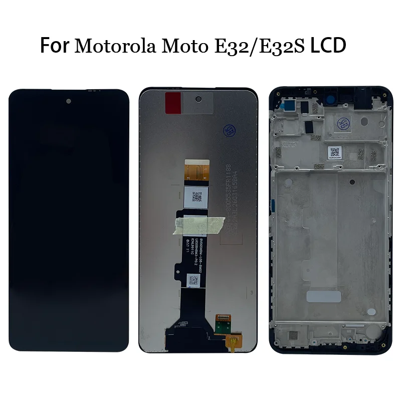 Pantalla LCD IPS de 6,5 pulgadas para Motorola Moto E32, montaje de digitalizador con Sensor de pantalla táctil, reemplazo para Motorola Moto E32S con marco